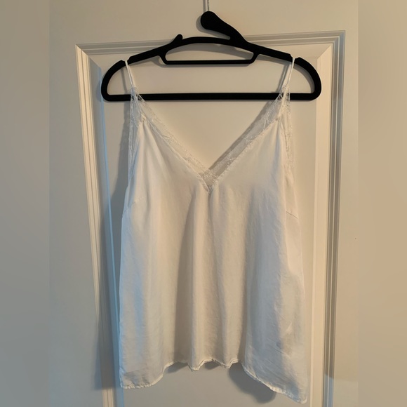 White Lace trimmed tank - Picture 1 of 3